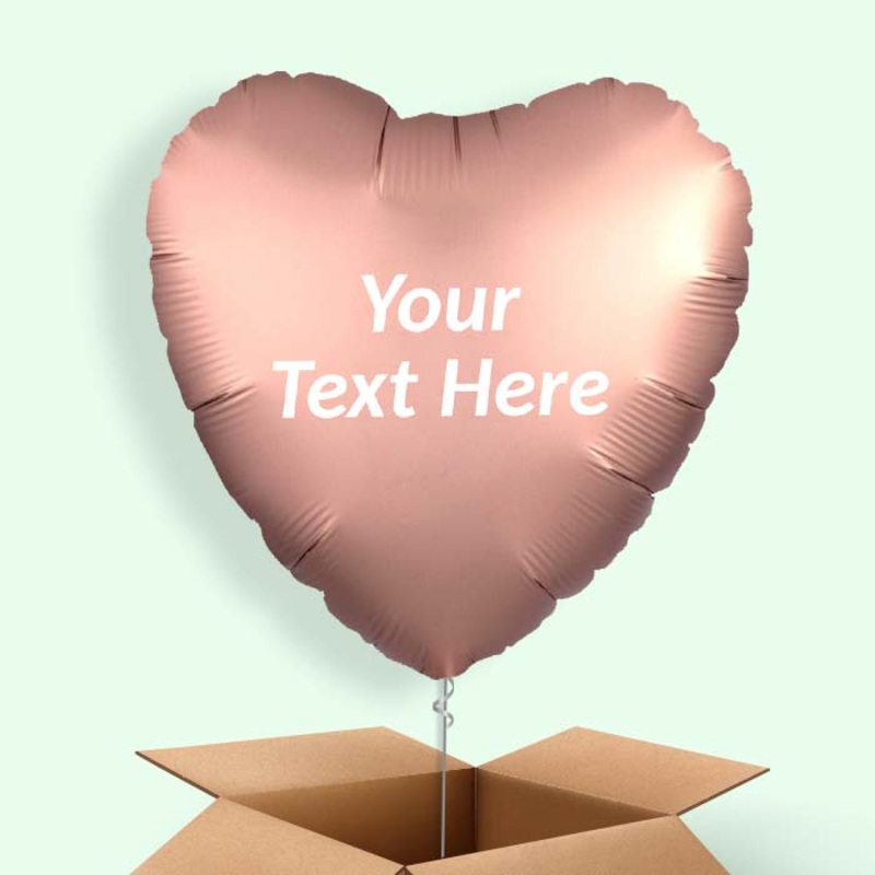 Rose Copper Satin Heart Balloon in a Box