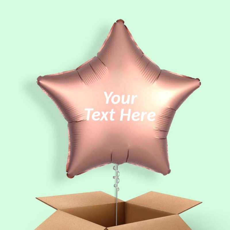 Rose Copper Satin Star Balloon in a Box
