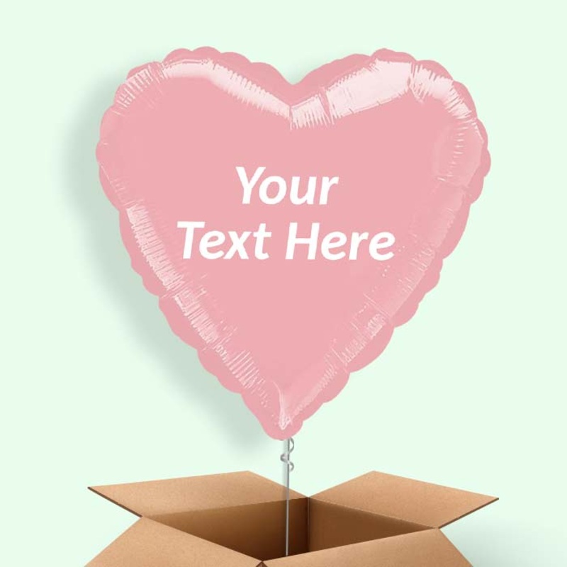 Pastel Pink Metallic Heart  Balloon in a Box