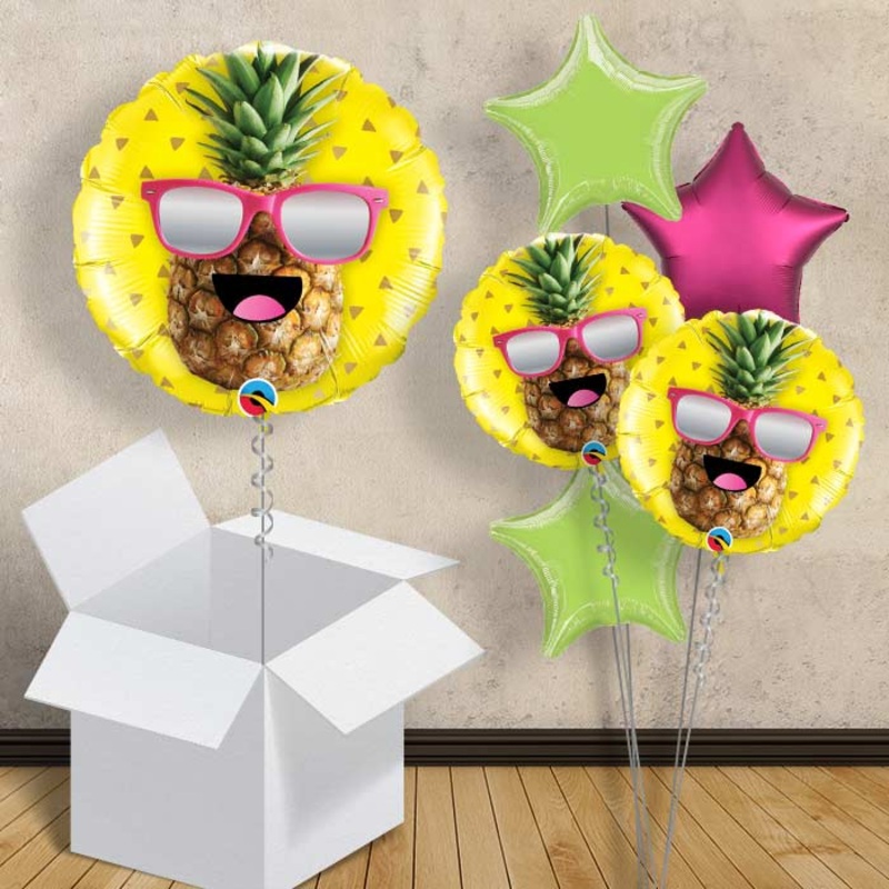 Pineapple with Sunglasses Balloon in a Box