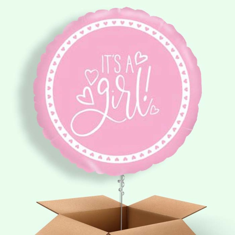 Pink Its a Baby Girl Balloons Delivered