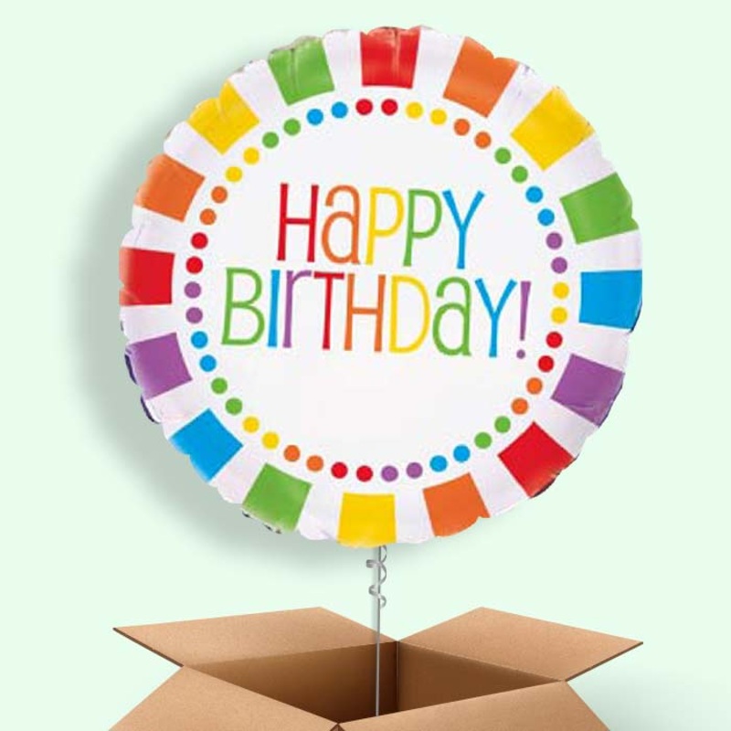 Rainbow Foil Happy Birthday Balloons Delivered