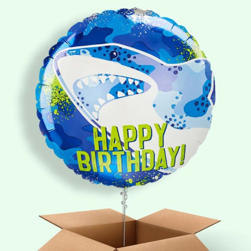 Shark Birthday Helium Balloon in a Box