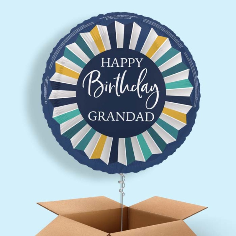 Navy Blue Happy Birthday Grandad Foil Balloon in a Box