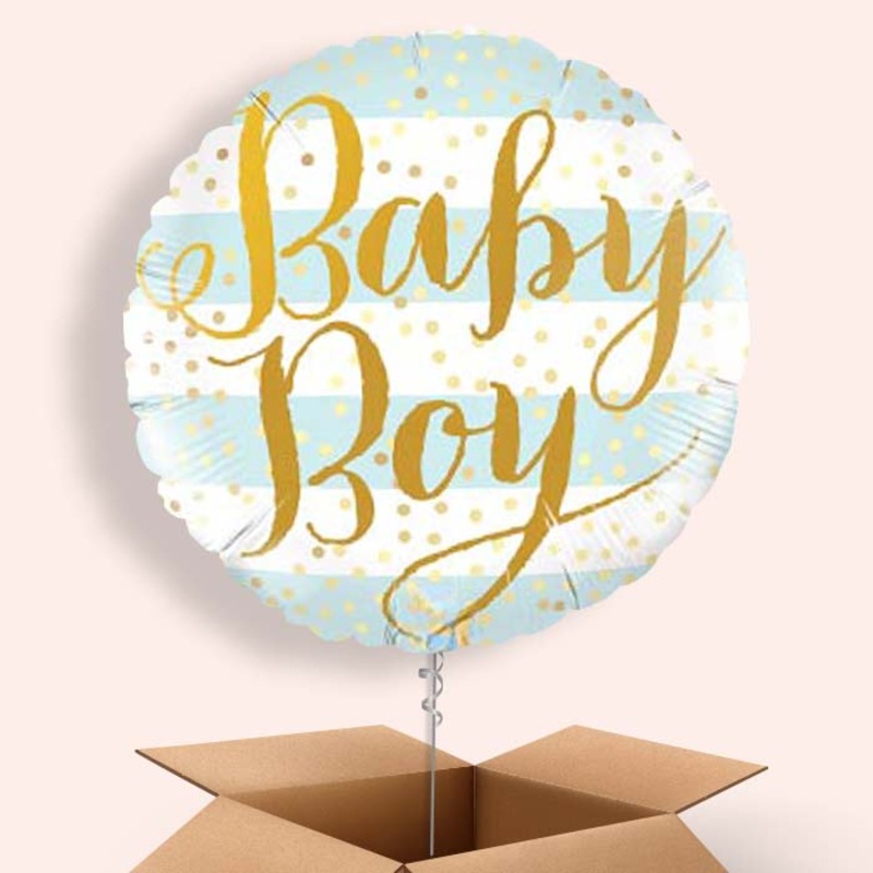 New Baby Boy Balloons in a Box