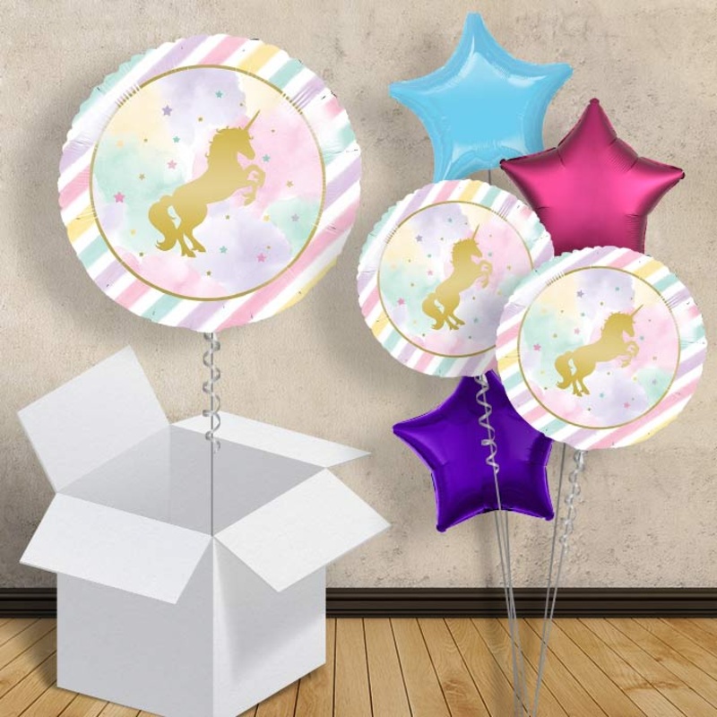 Pastel Unicorn Helium Balloon in a Box