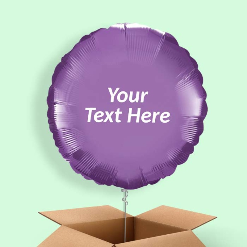 Personalised Chrome Purple Circle Balloon in a Box