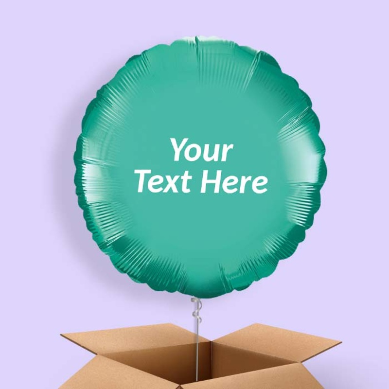 Personalised Circle Chrome Green Balloon in a Box