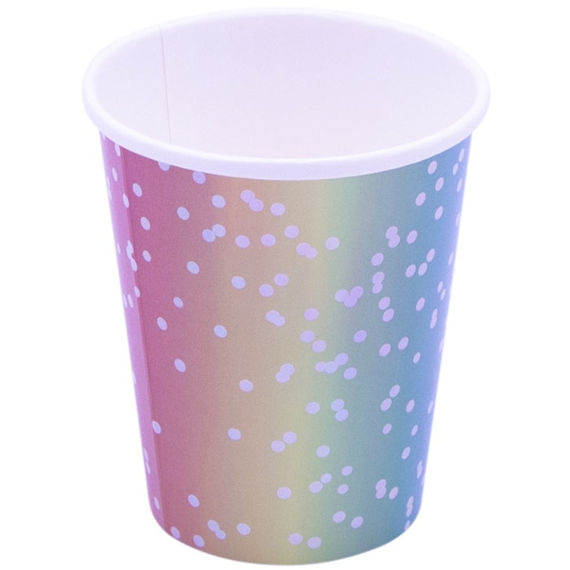 Ombre Rainbow Party Cups Pack of 8
