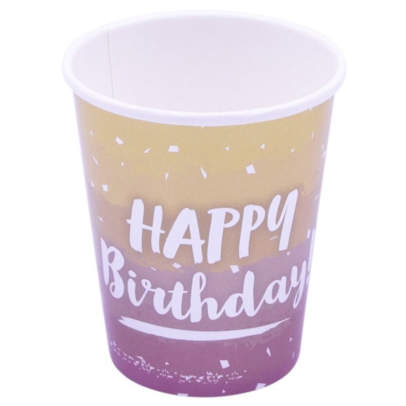 Ombre Rose Gold Paper Cups Pack of 8