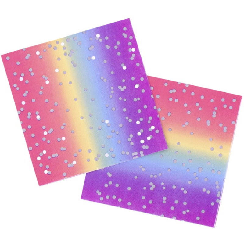 Rainbow Ombre Party Napkins | Serviettes Pack of 16