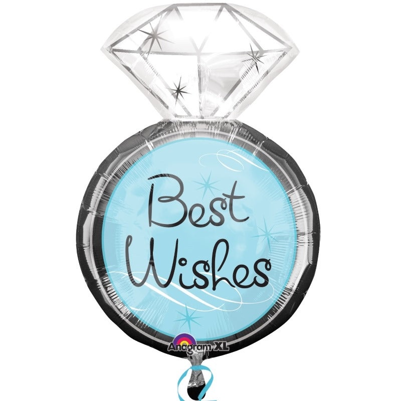 Best Wishes Wedding Ring Shaped Foil | Helium Balloon - Buy Online