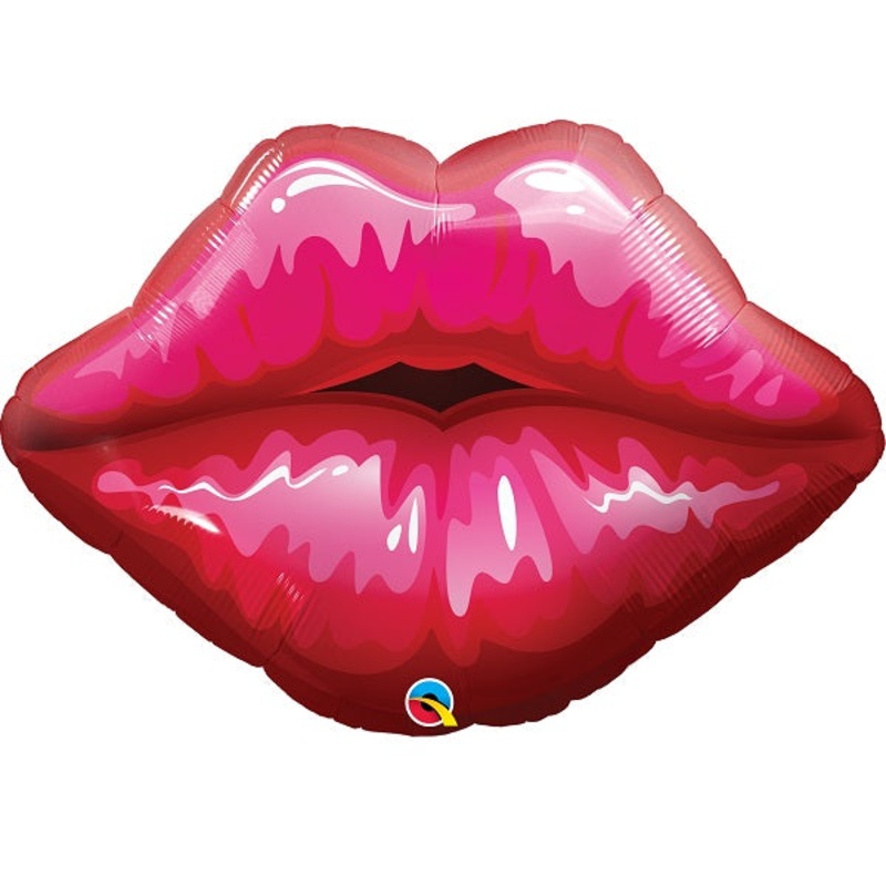 Big Red Kiss Lips Giant Foil | Helium Balloon - Buy Online