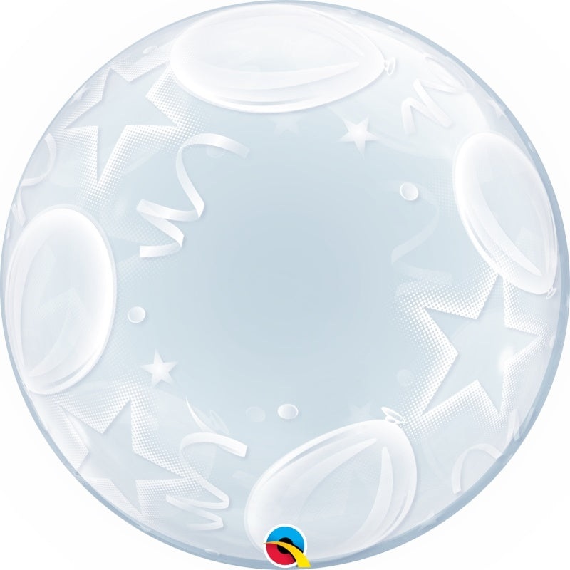 Birthday Balloons and Stars Qualatex Deco Bubble Party Balloon - Buy Online