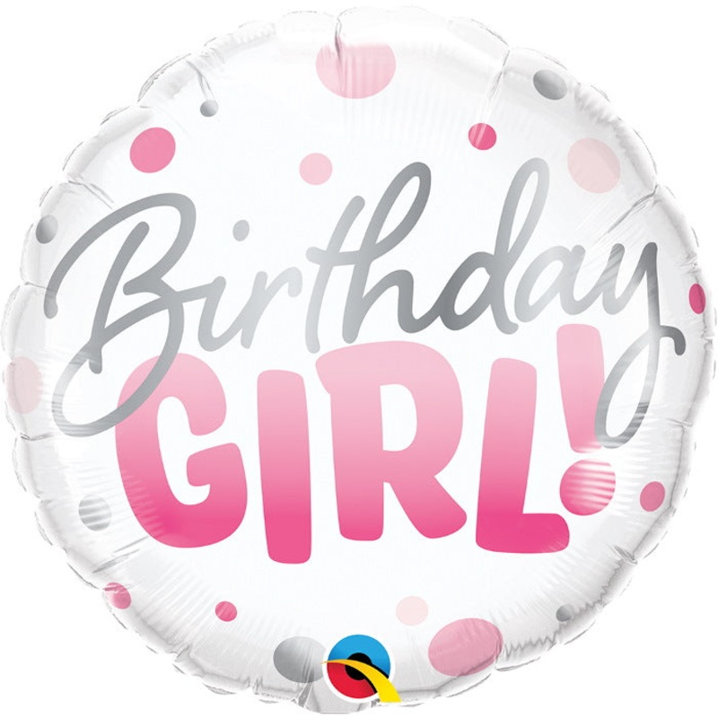 Birthday Girl | Pink Dots 18 Inch Foil Balloon
