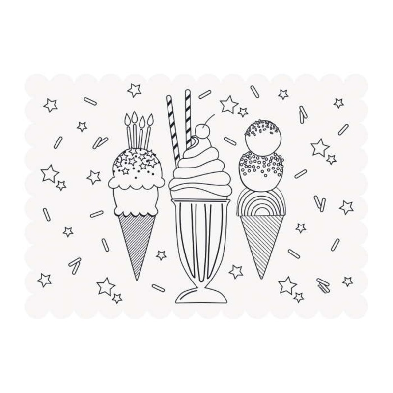 Ice Cream Placemats | Colour In Placemats Pack of 6