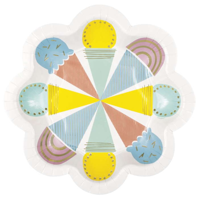 Ice Cream Shaped Party Plates Pack of 8