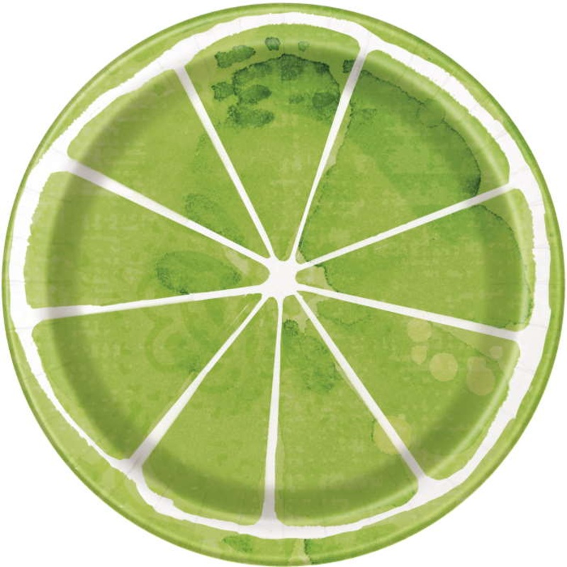 Lime Paper Plates Fruit Pack of 8
