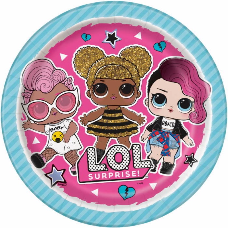 Lol Surprise Blue Party 23cm Plates Pack of 8