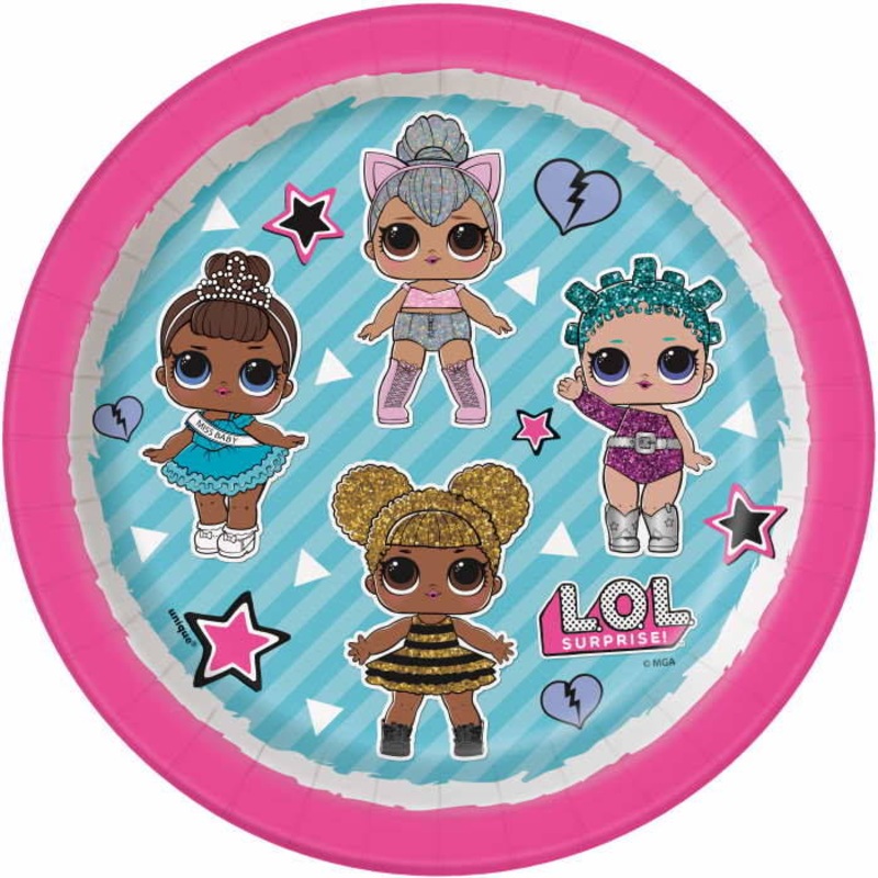 Lol Surprise Blue Party Cake Plates Pack of 8