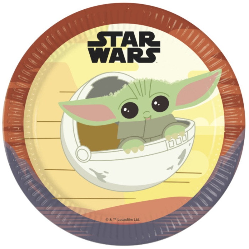 Mandalorian Paper Party Plates Pack of 8