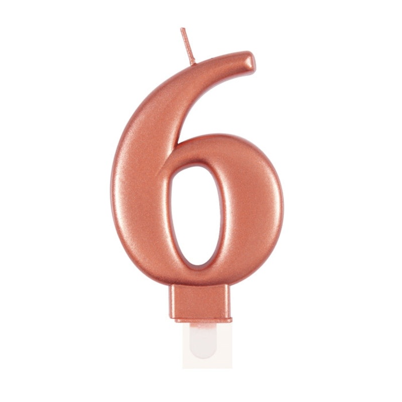 No 6 Candle - Rose Gold Metallic