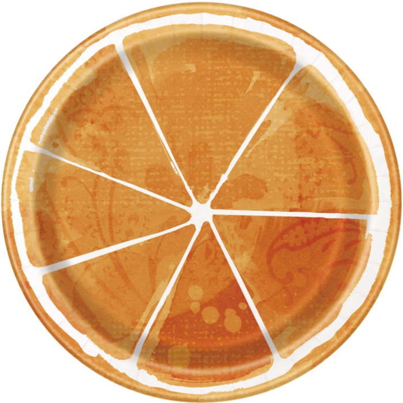 Orange Slice Paper Plates Pack of 8