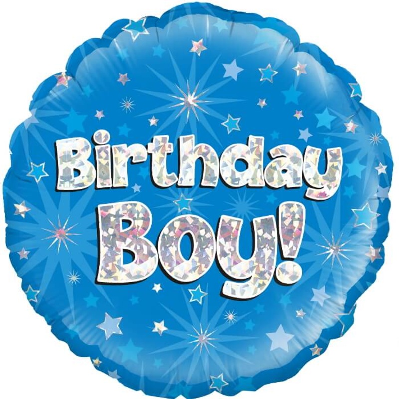 Birthday Boy Blue Stars 18 Inch Foil Balloon