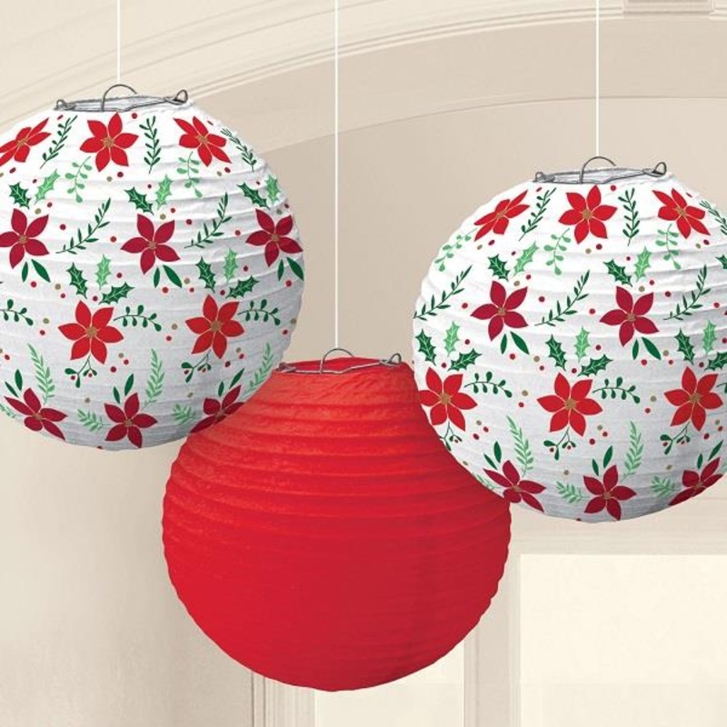 Christmas Paper Lanterns - Snowflakes Pack of 3