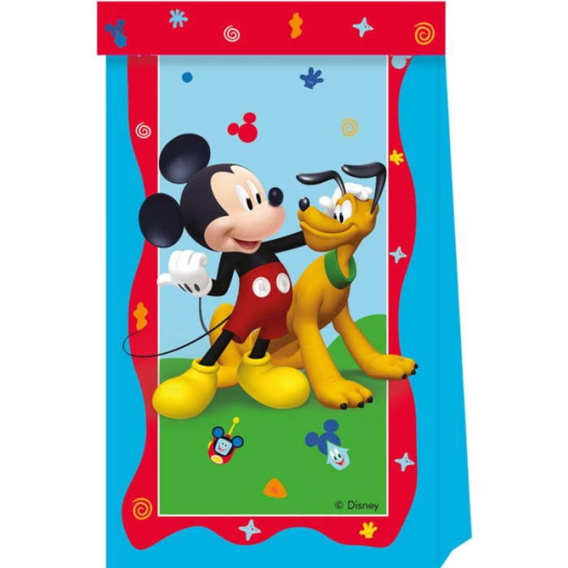 Mickey Mouse Paper Party Bags Rock the House Pack of 4