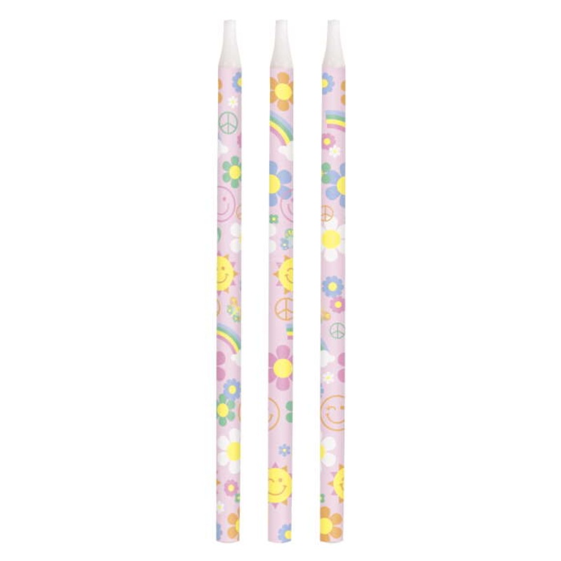Flower Power Cake Candles Pack of 12