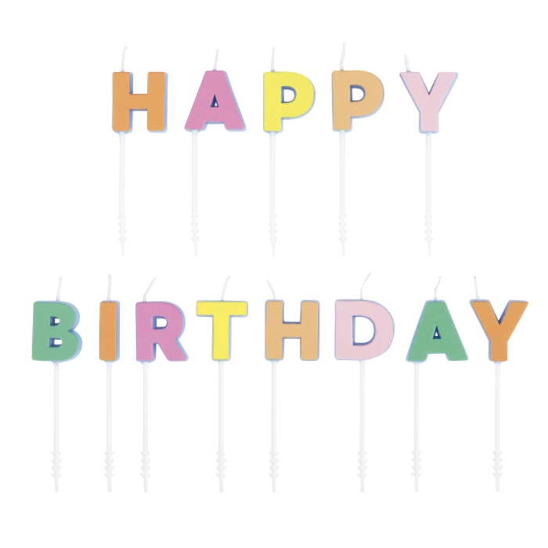 Hippie Happy Birthday Candles