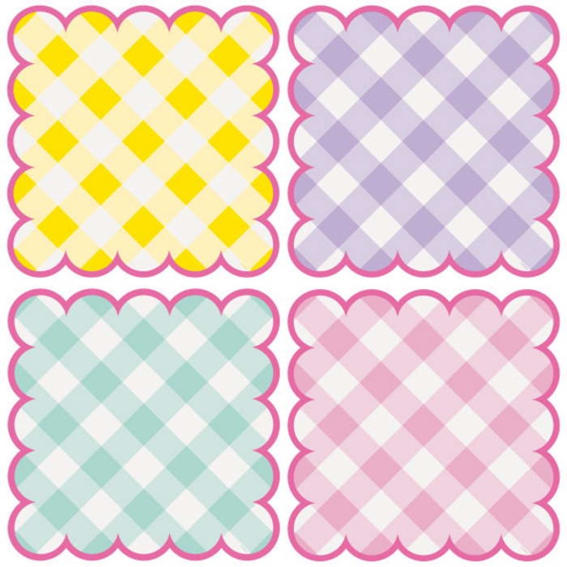 Pastel Placemats Gingham Paper Pack of 8