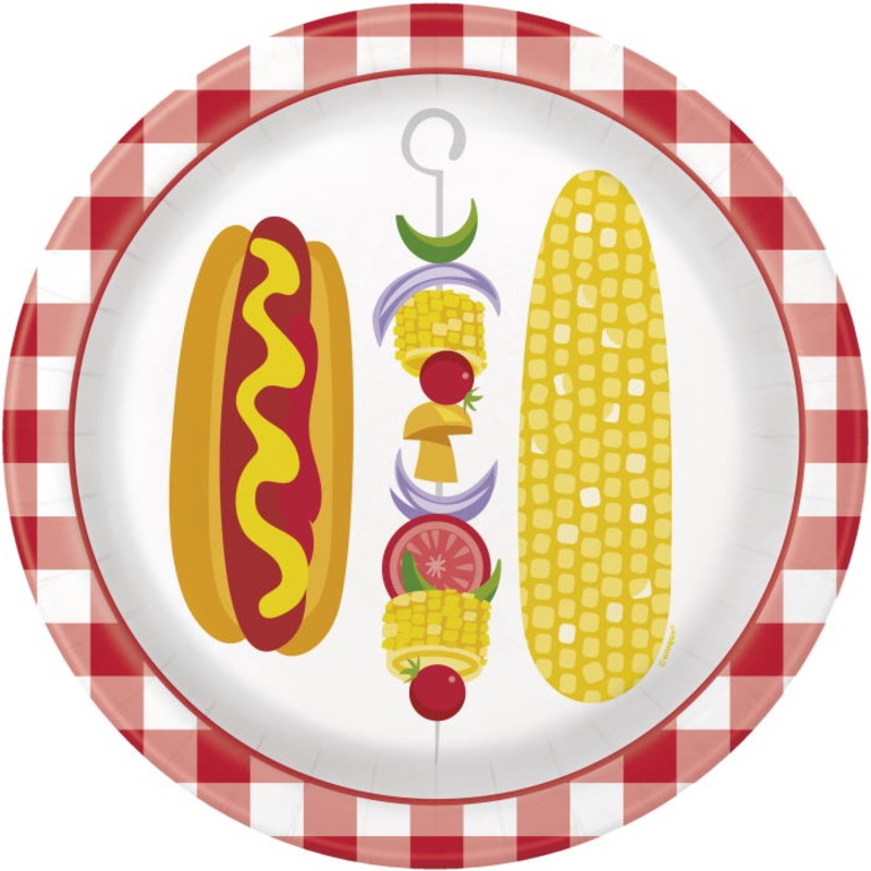Red Gingham | BBQ 23cm Plates Pack of 8