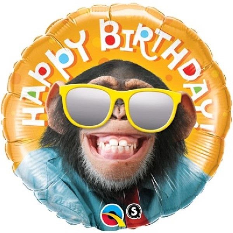 Smiling Chimp | Monkey Happy Birthday 18" Foil | Helium Balloon - Buy Online