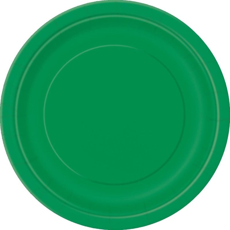 Emerald Green Paper Plates - Small Pack of 8
