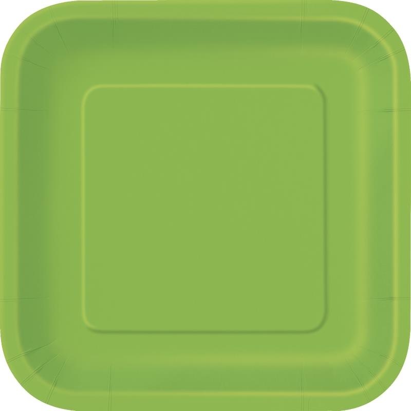 Green Square Party Cake Plates Pack of 16