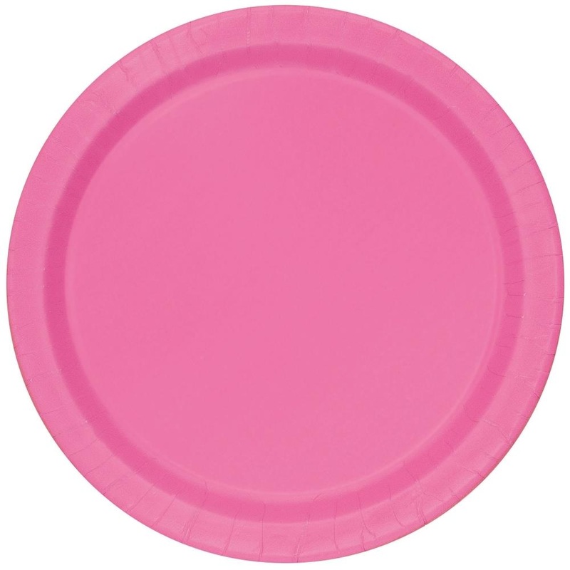 Hot Pink Paper Cake Plates (Bulk) Pack of 20