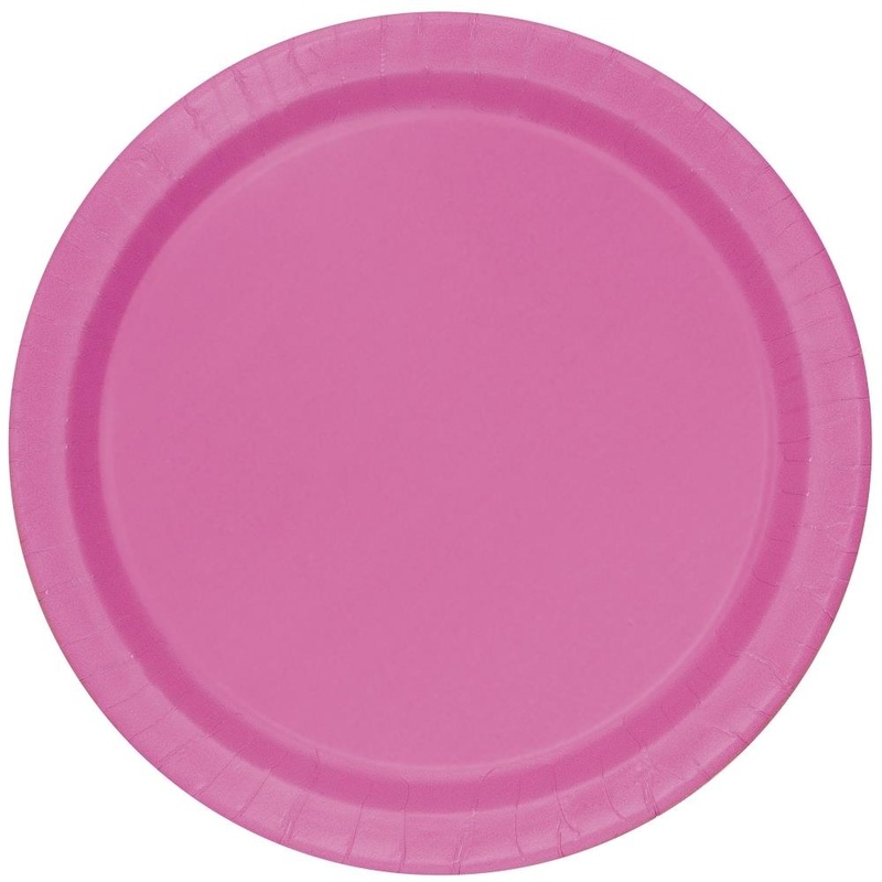 Hot Pink Party Cake Plates Pack of 8