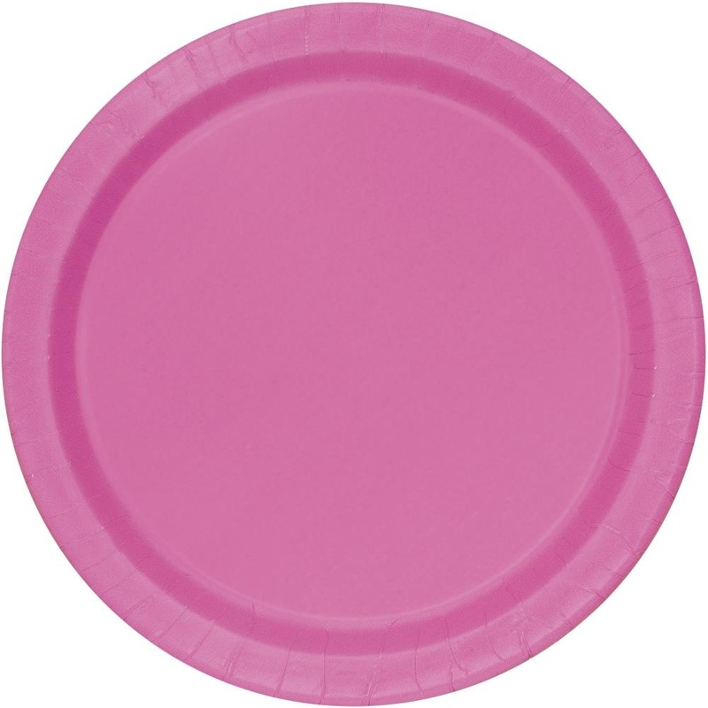 Hot Pink Party Plates Pack of 8