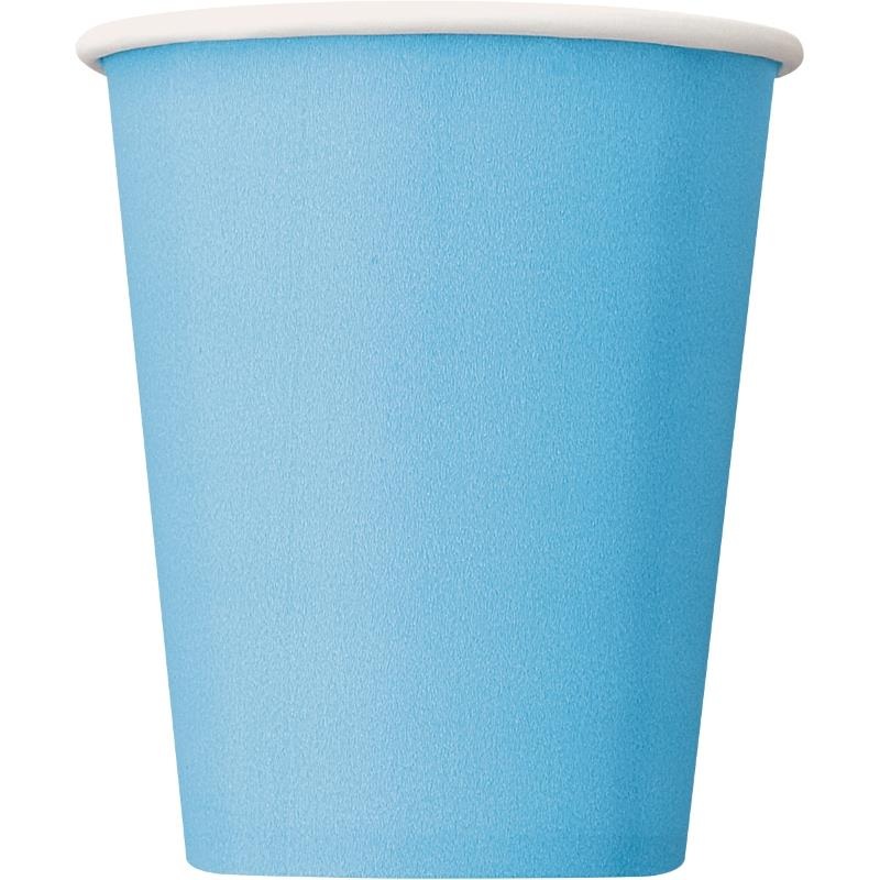 Light Blue Paper Cups (Bulk) Pack of 14