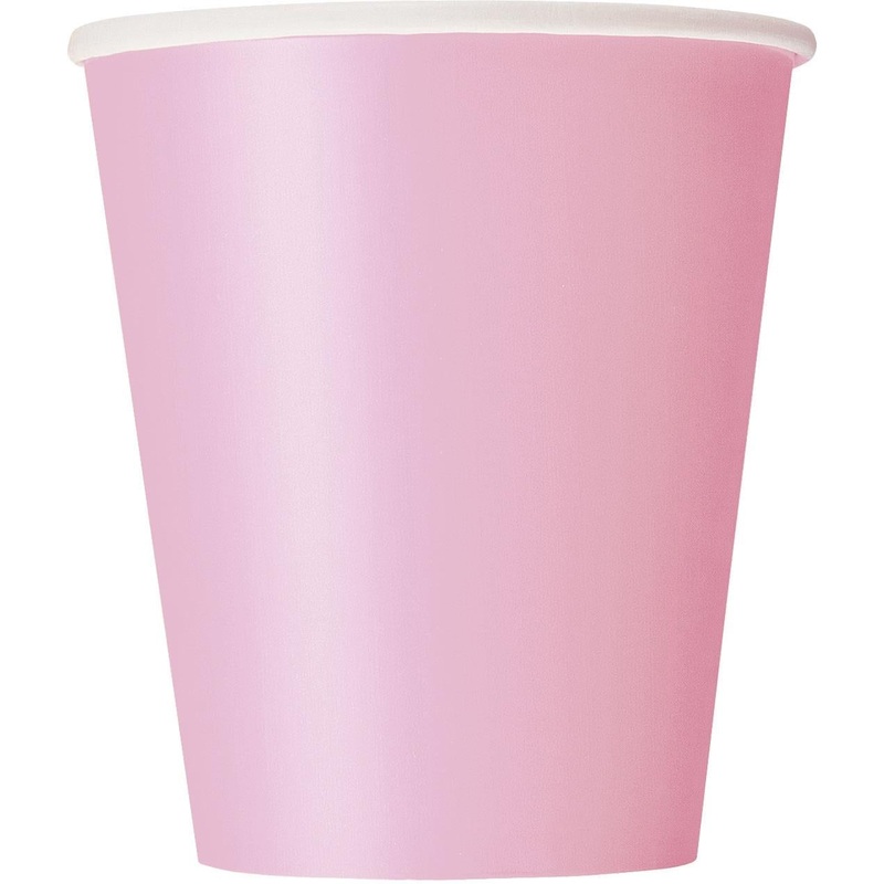 Light Pink Paper Cups Pack of 8