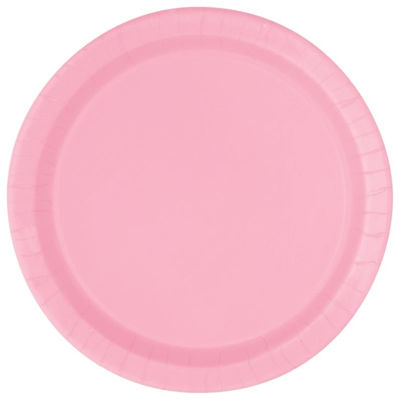 Light Pink Paper Plates Pack of 16