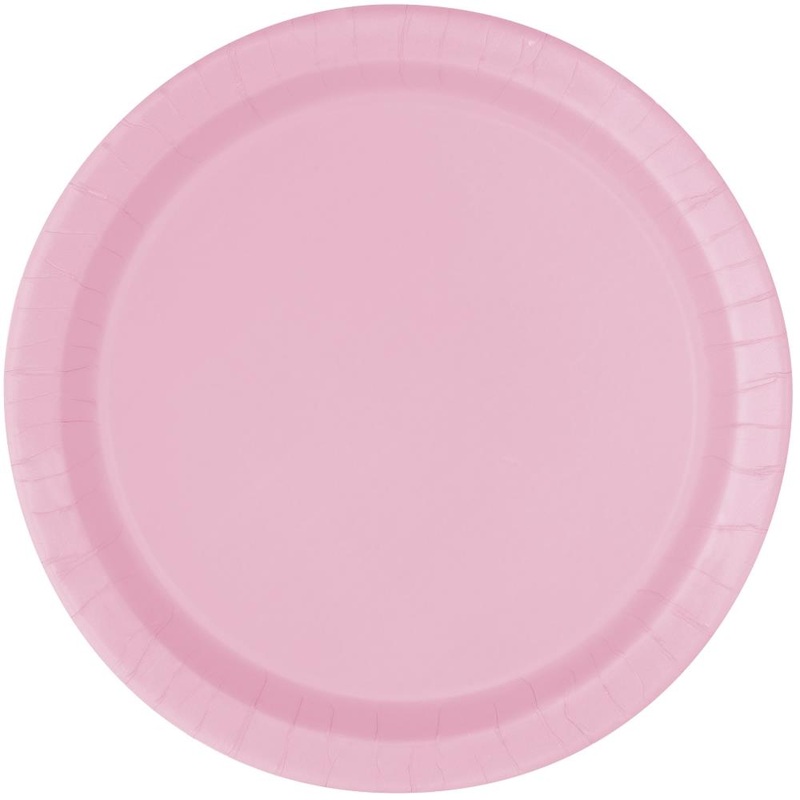Pale Pink Paper Plates Pack of 8