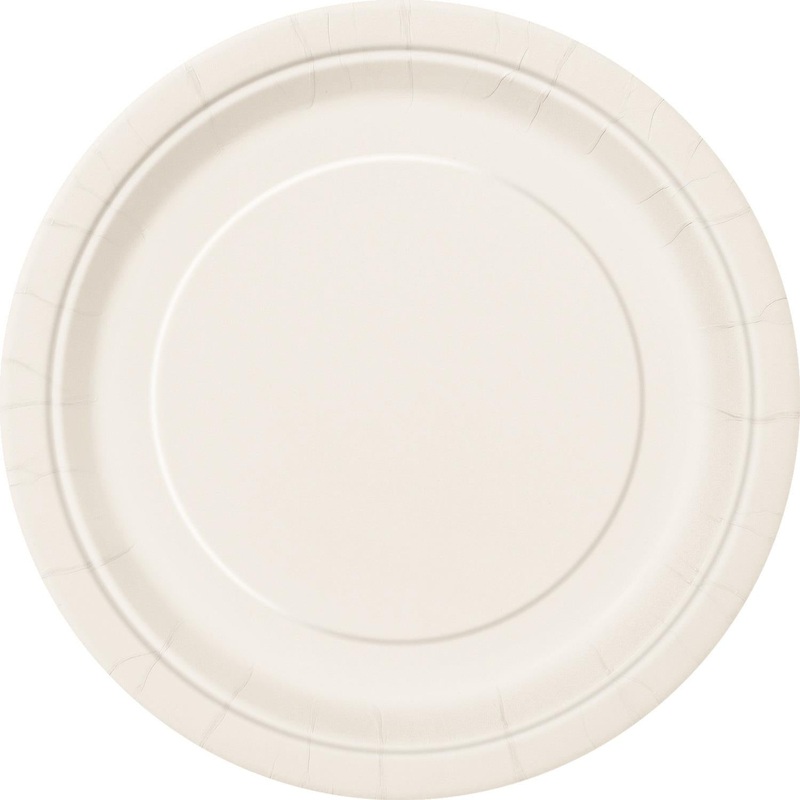 Ivory Round 23cm Party Plates Pack of 8
