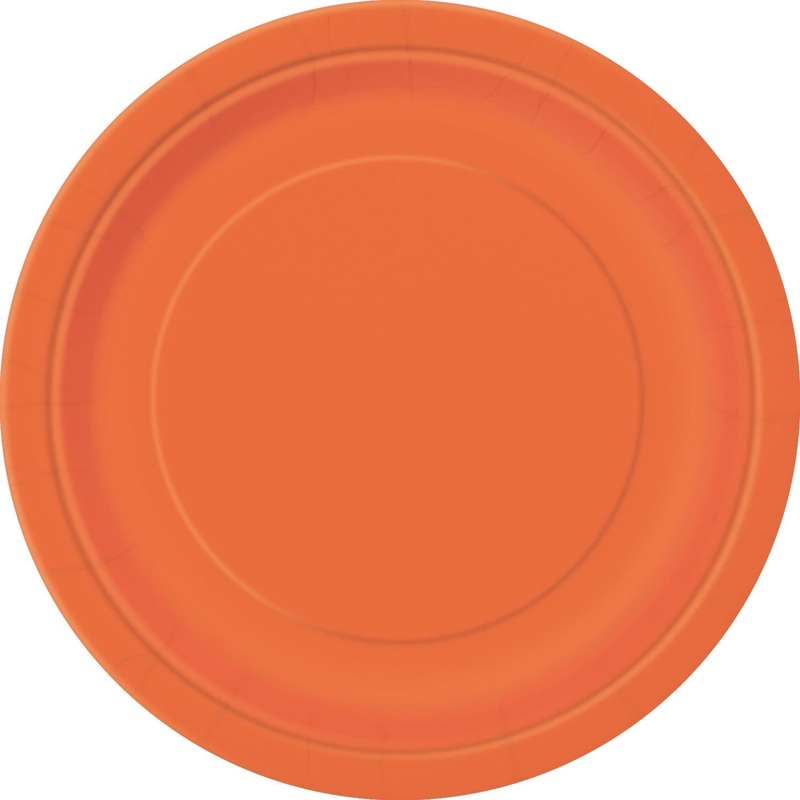 Pumpkin Orange Paper Plates (Bulk) Pack of 16