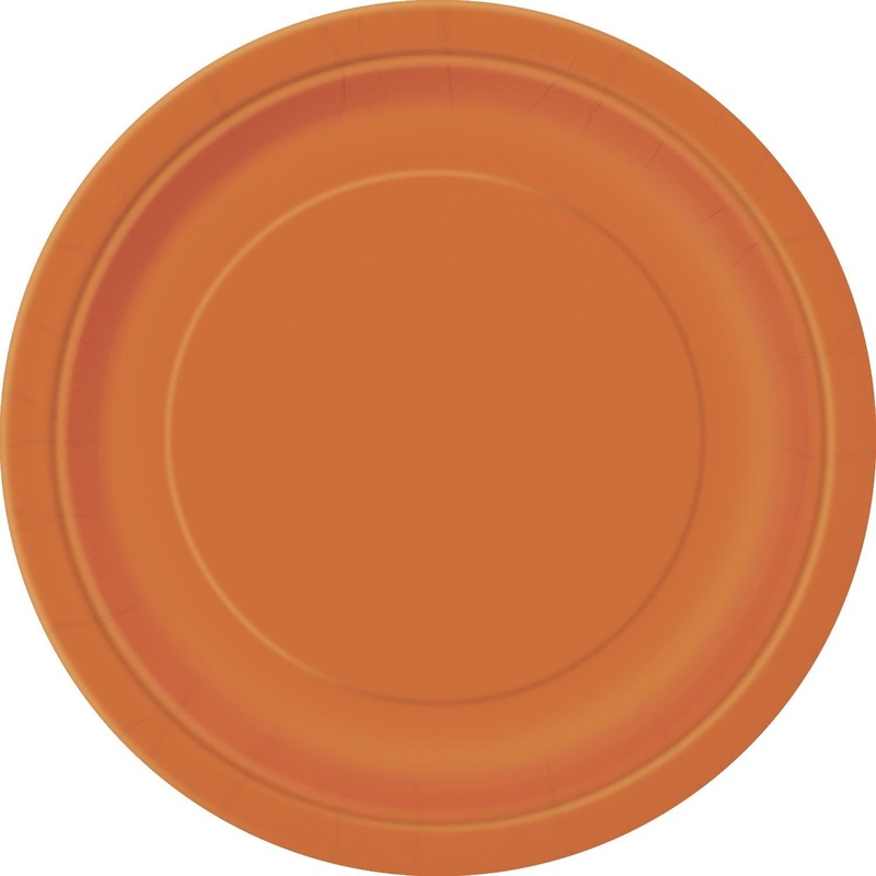 Pumpkin Orange Paper Plates Pack of 8