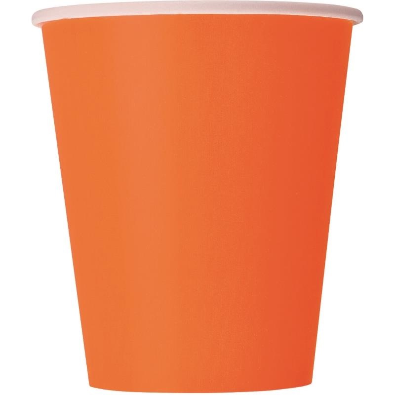 Pumpkin Orange Party Cups Pack of 8