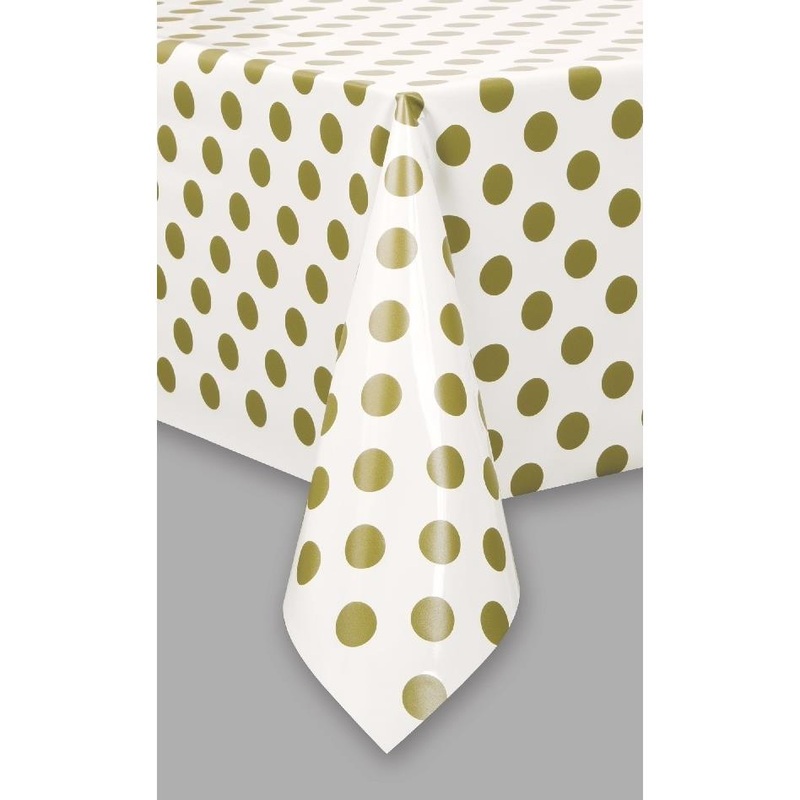 Gold Polka Dot Party Tablecover | Tablecloth - Buy Online