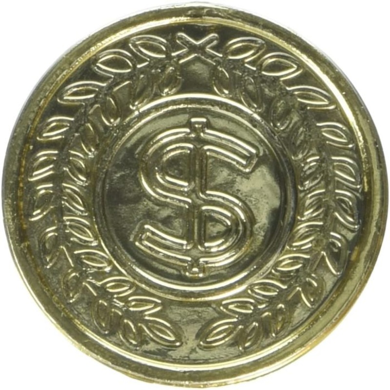 Gold Pirate Party Coins Pack of 8